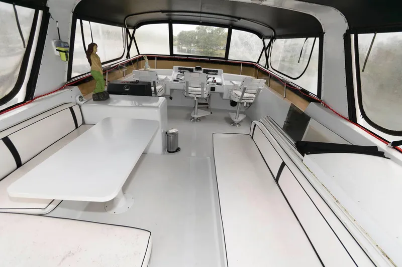 Slide: The Image of 1989 Viking 55 Widebody Motor Yacht in dry dock for maintenance. - 2