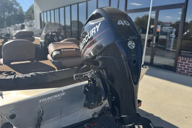 Slide: The Image of 2018 Tracker Bass Tracker 40th Anniversary Heritage Edition with Mercury 40 outboard motor. - 2
