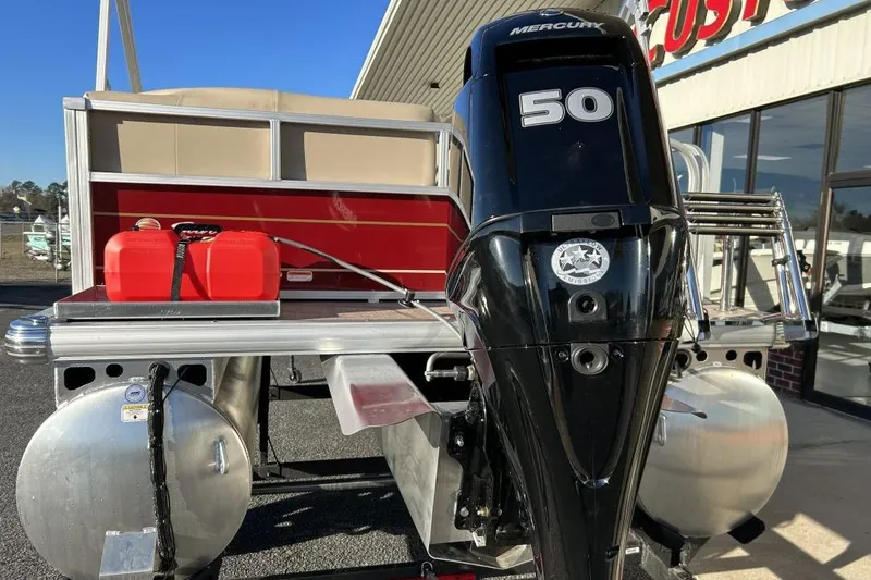 Slide: The Image of 2024 Sun Tracker Bass Buggy 16 XL Select with Mercury 50 outboard motor. - 2