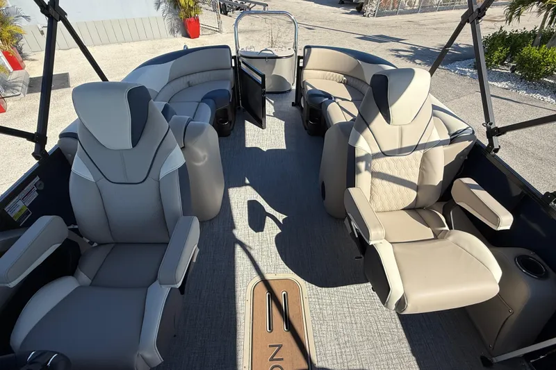 Slide: The Image of 2026 Avalon 2385 LSZ Quad Lounger Tri Toon interior with luxurious seating and modern design. - 17