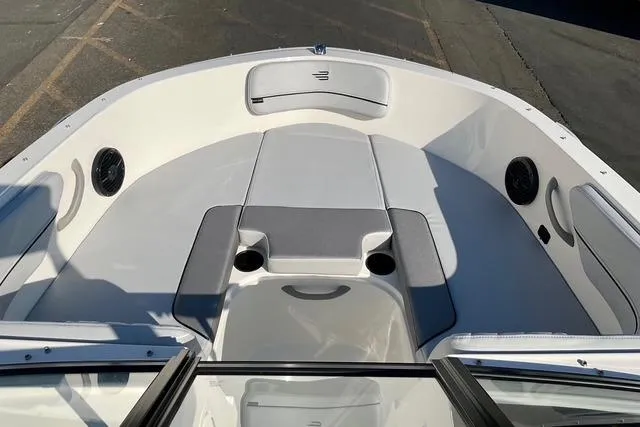 Slide: The Image of 2026 Bayliner VR4 Bowrider OB interior, featuring spacious seating and modern design. - 15