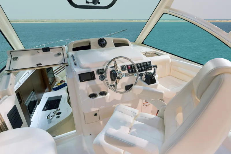 Slide: The Image of Manufacturer Provided Image: 2017 Grady-White Express 330 boat helm with ocean view. - 24