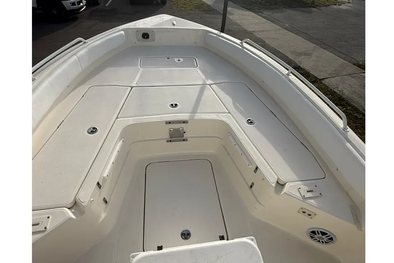 Slide: The Image of 2026 Skeeter SX2550 Family boat interior with spacious seating and storage compartments. - 6