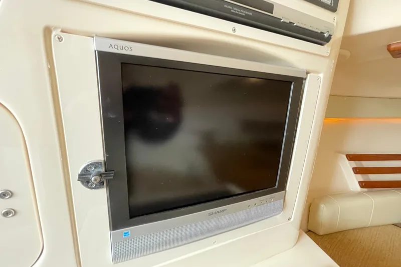 Slide: The Image of Sharp Aquos TV in 2007 Grady-White Express 330 boat interior. - 33