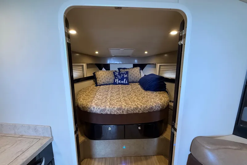 Slide: The Image of Interior of 2015 Formula 37 Performance Cruiser with white seating and modern dashboard. - 19