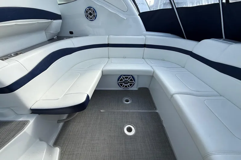 Slide: The Image of 2015 Formula 37 Performance Cruiser docked under cloudy skies. - 7