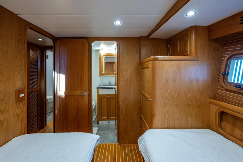 Slide: The Image of Guest cabin looking forward to en suite head and hanging locker - 27