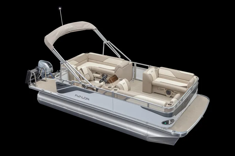 The Image of 2026 Avalon VENTURE CRUISE pontoon boat in a warehouse setting. - 0