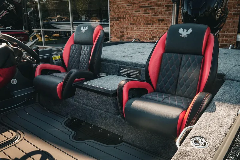 Slide: The Image of 2026 Phoenix 721 ZXL boat interior with red and black leather seats. - 7