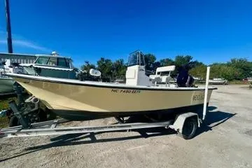 Slide: The Image of 2017 May-Craft 1800CC boat on trailer under clear blue sky. - 3