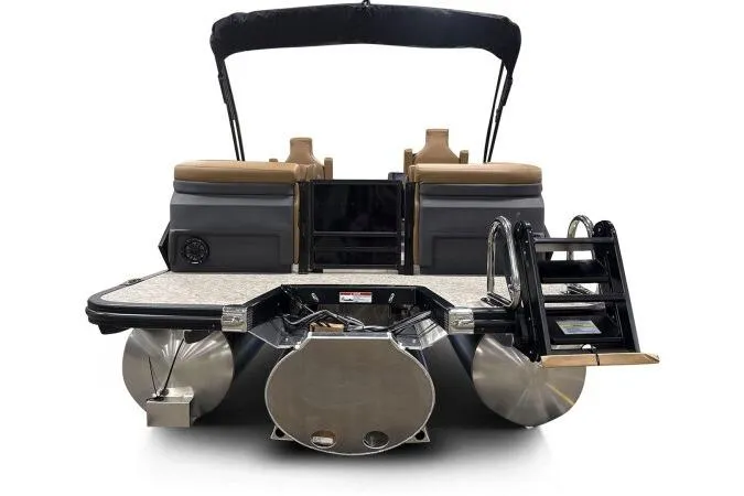 Slide: The Image of 2026 Bennington 26 MFBSF pontoon boat with sleek design and comfortable seating. - 6