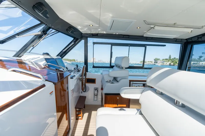 Slide: The Image of Interior of 2025 MJM 42 yacht with modern helm and panoramic windows. - 22