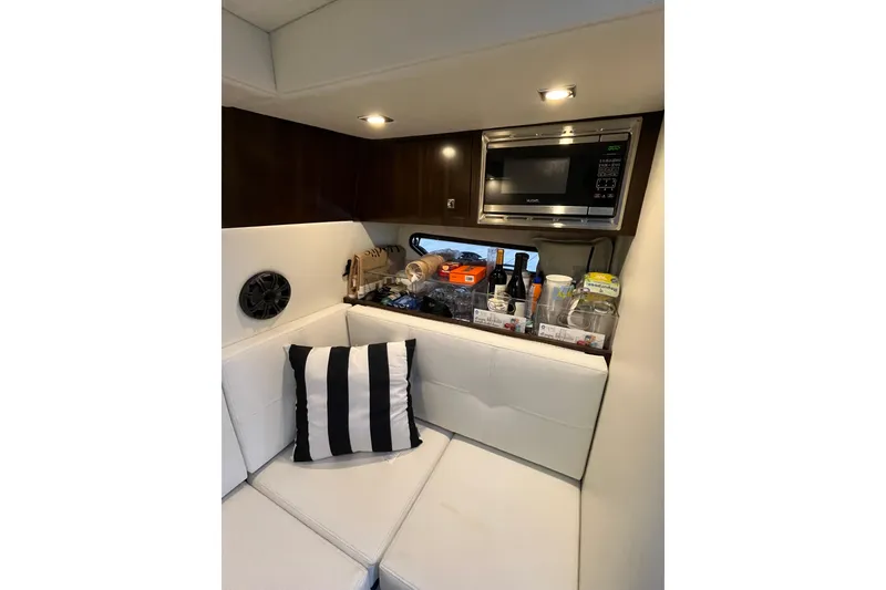 Slide: The Image of Luxurious interior of 2022 Cruisers Yachts 338 South Beach Edition Bow Rider with modern amenities. - 42