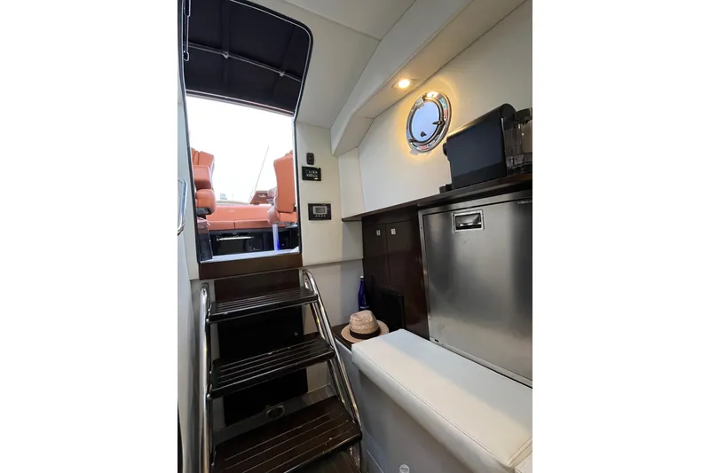 Slide: The Image of Interior of 2022 Cruisers Yachts 338 South Beach Edition Bow Rider, featuring sleek design and amenities. - 47
