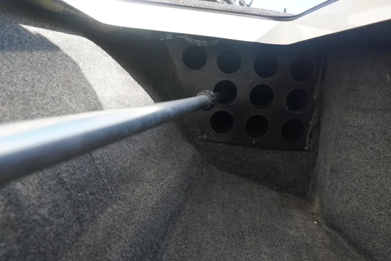 Slide: The Image of Interior of 2008 Ranger Z520 Comanche Ranger Cup boat, featuring rod storage compartment. - 22