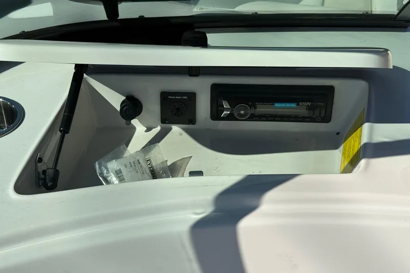 Slide: The Image of 2012 Moomba Mobius LSV boat dashboard with Sony Marine stereo system. - 17