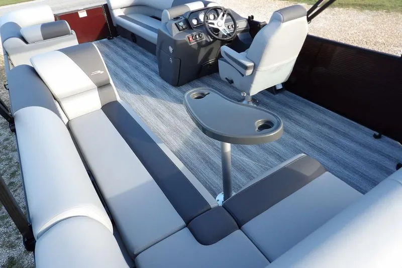Slide: The Image of 2026 Bennington S L-Bench 22 SL pontoon boat interior with seating and helm. - 25