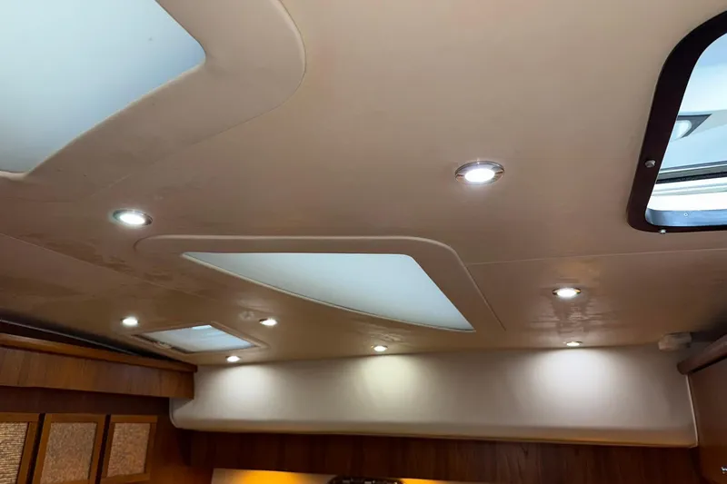 Slide: The Image of Ceiling of 2011 Tiara Yachts 4500 Sovran with recessed lighting and skylights. - 67