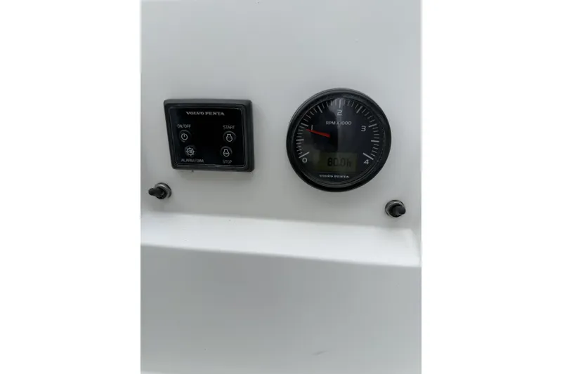 Slide: The Image of Volvo Penta control panel and tachometer on 2021 J Boats J/112E sailboat. - 23