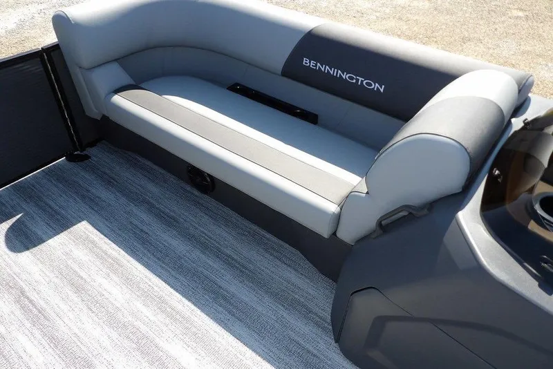 Slide: The Image of 2026 Bennington S Quad Bench 22 SSR with sleek gray seating and modern design. - 16