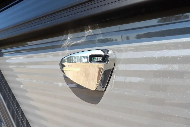 Slide: The Image of 2026 Bennington S Quad Bench 22 SSR, sleek exterior detail with chrome accent. - 47