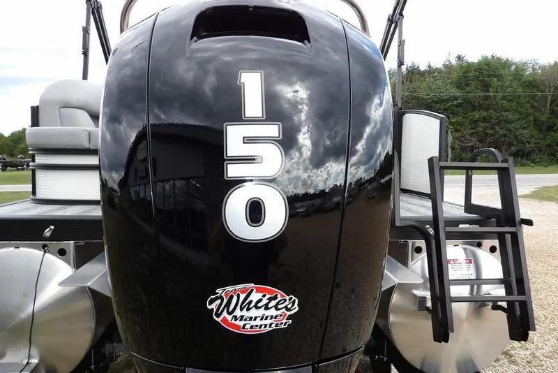 Slide: The Image of 2026 Bennington S Swingback 22 SSB with 150 horsepower engine, rear view. - 29