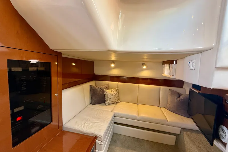 Slide: The Image of Luxurious interior of 2008 Sea Ray 38 Sundancer yacht with cozy seating area. - 40