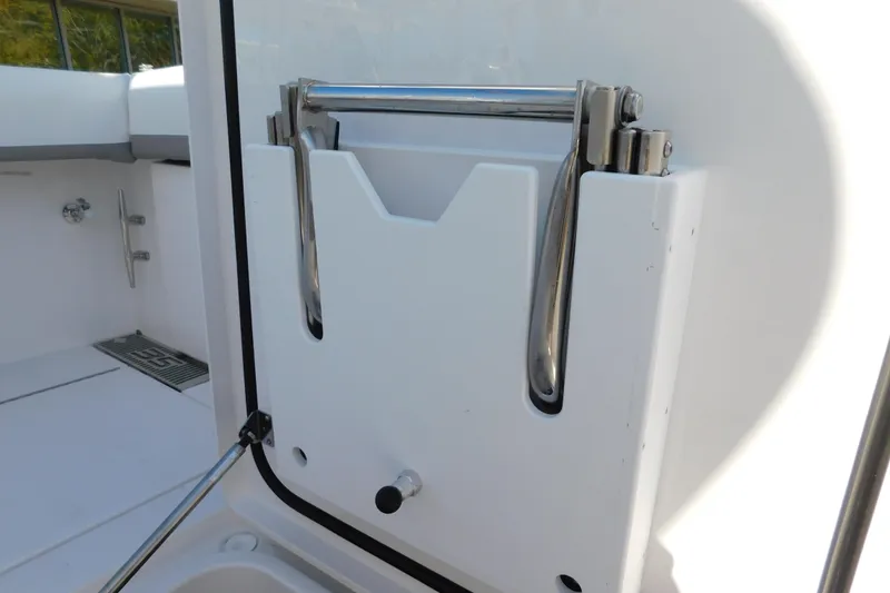 Slide: The Image of 2026 Regulator 35 boat interior with stainless steel folding ladder. - 36