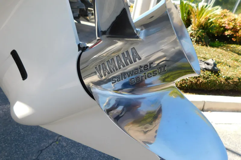 Slide: The Image of Yamaha Saltwater Series II propeller on 2026 Regulator 35 boat. - 92
