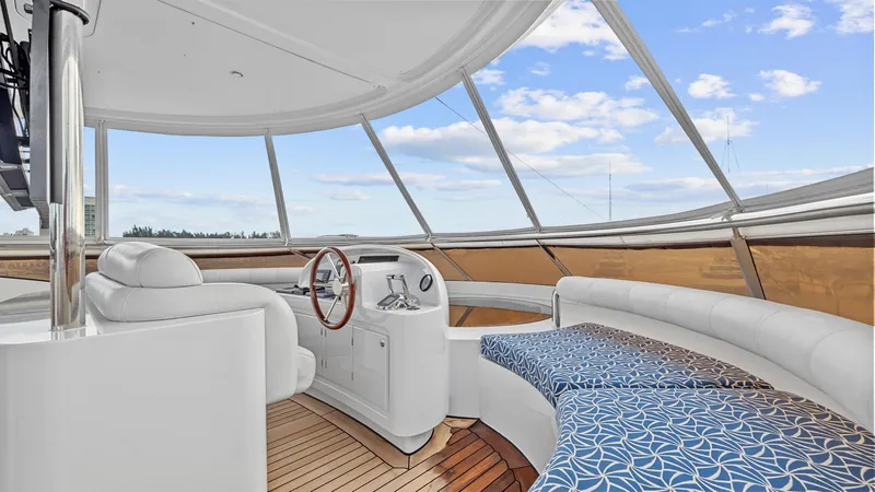 Slide: The Image of Luxurious 2005 New Zealand Yachts Wave Piercer interior with elegant seating and panoramic views. - 14