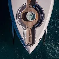 Slide: The Image of Aerial view of 2005 New Zealand Yachts Wave Piercer with deck jacuzzi. - 6