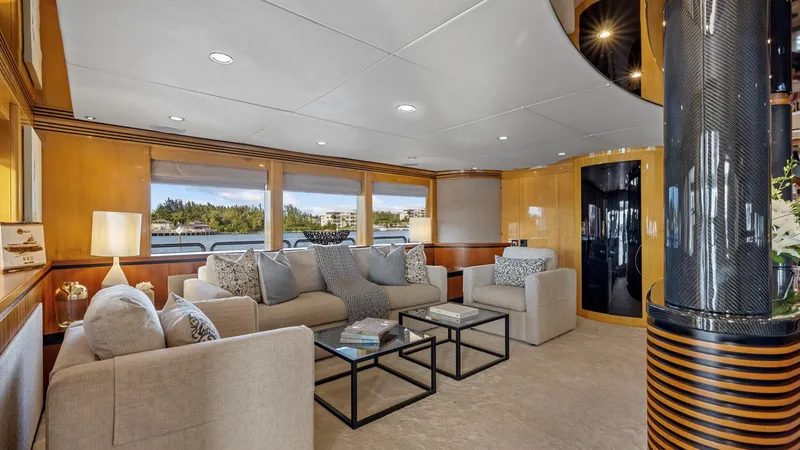 Slide: The Image of Luxurious interior of 2005 New Zealand Yachts Wave Piercer with elegant seating and modern decor. - 23