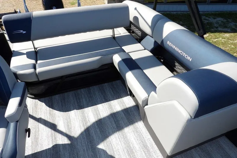 Slide: The Image of 2026 Bennington S Swingback 22 SSB boat interior with stylish seating and modern design. - 17