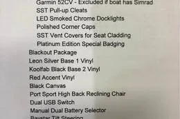 Slide: The Image of 2025 Avalon LSZ QUAD LOUNGER SHIFT features list with premium upgrades and blackout package. - 10