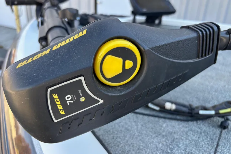 Slide: The Image of Minn Kota Edge 70 trolling motor on 2012 Skeeter TZX190 boat deck. - 3