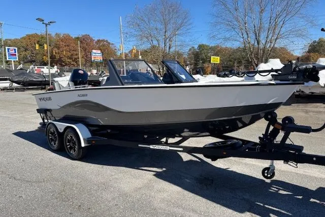 Slide: The Image of 2026 Vexus ADX 190 boat on trailer in outdoor dealership setting. - 3