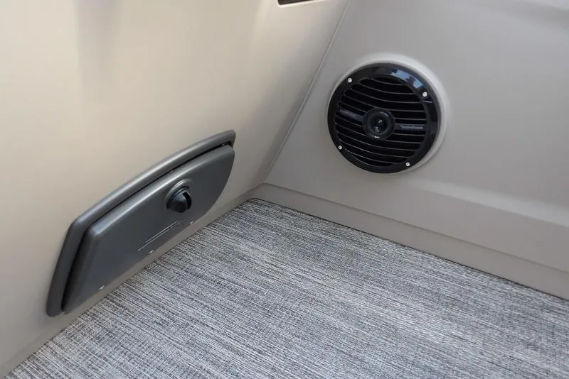 Slide: The Image of 2026 Bennington S Swingback 22 SSB interior speaker and control panel detail. - 34