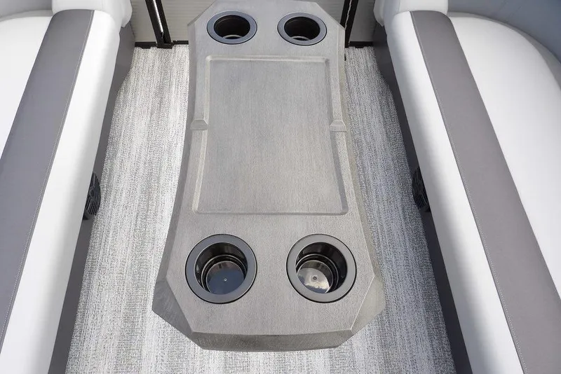 Slide: The Image of Interior of 2026 Bennington S Swingback 21 SSB with cup holders and seating. - 17