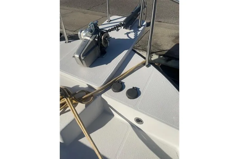 Slide: The Image of Nordic Tug 42 (2006) bow with anchor winch and ropes on deck. - 6