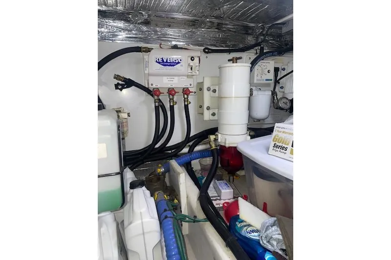 Slide: The Image of Engine room of a 2006 Nordic Tug 42 with Reverso oil change system. - 69