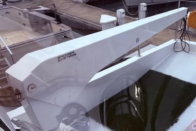 Slide: The Image of 2007 Navigator 58 yacht with Brower Systems davit on deck. - 20