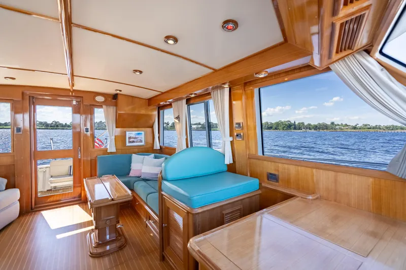 Slide: The Image of Luxurious 2008 Grand Banks 47 Eastbay FB yacht interior with scenic water view. - 29