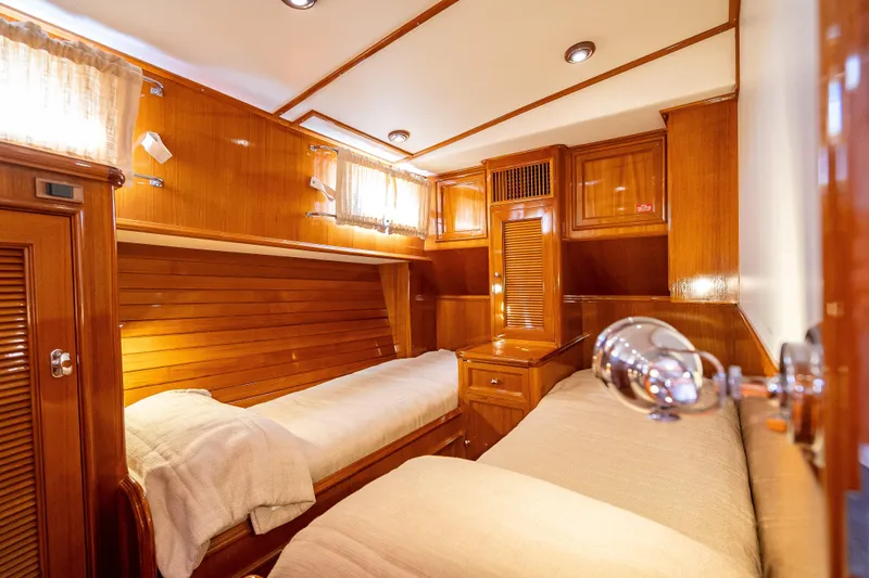 Slide: The Image of Luxurious wooden cabin interior of 2008 Grand Banks 47 Eastbay FB yacht. - 51
