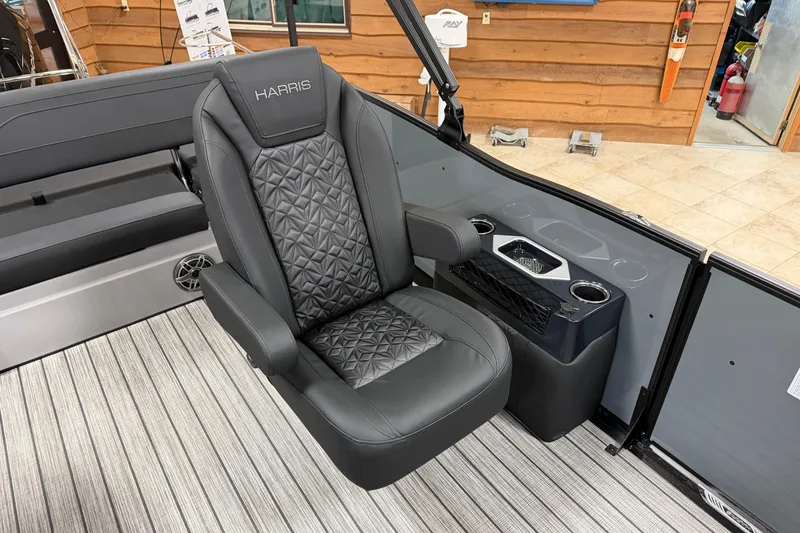 Slide: The Image of Luxurious seating in 2026 Harris Grand Mariner 250 boat, featuring premium upholstery and modern design. - 8