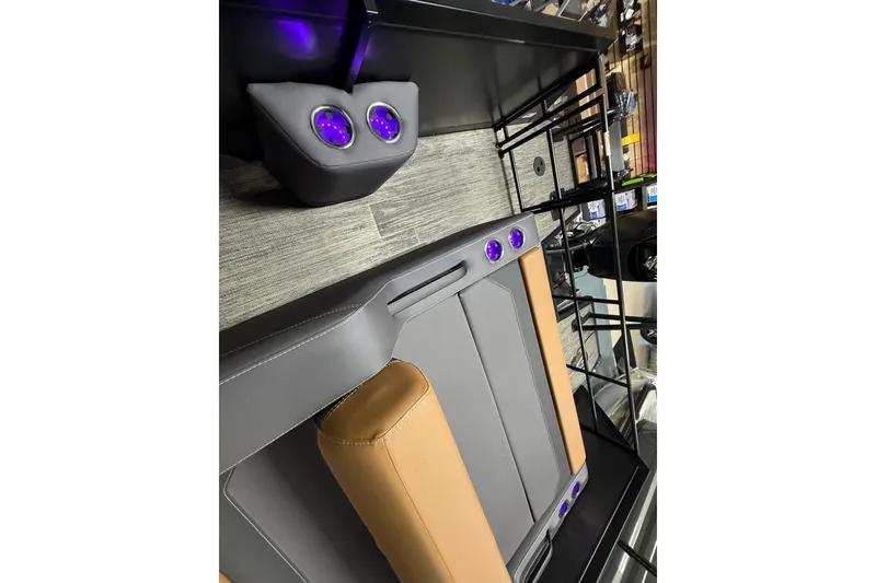 Slide: The Image of Interior of 2026 Viaggio Diamante 24S with modern seating and illuminated cup holders. - 11