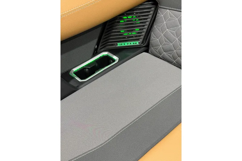 Slide: The Image of 2026 Viaggio Diamante 24S interior with modern design, featuring illuminated cup holder and stylish upholstery. - 17