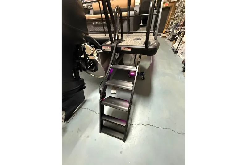 Slide: The Image of Staircase on Viaggio Diamante 24S boat, 2026 model, with sleek design and sturdy railing. - 27