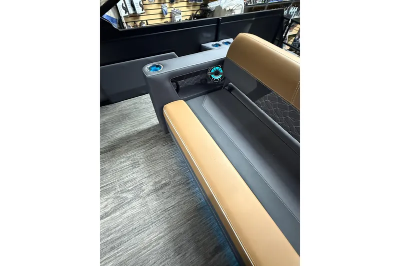 Slide: The Image of Luxurious seating in 2026 Viaggio Diamante 24S boat with cup holders and stylish design. - 8