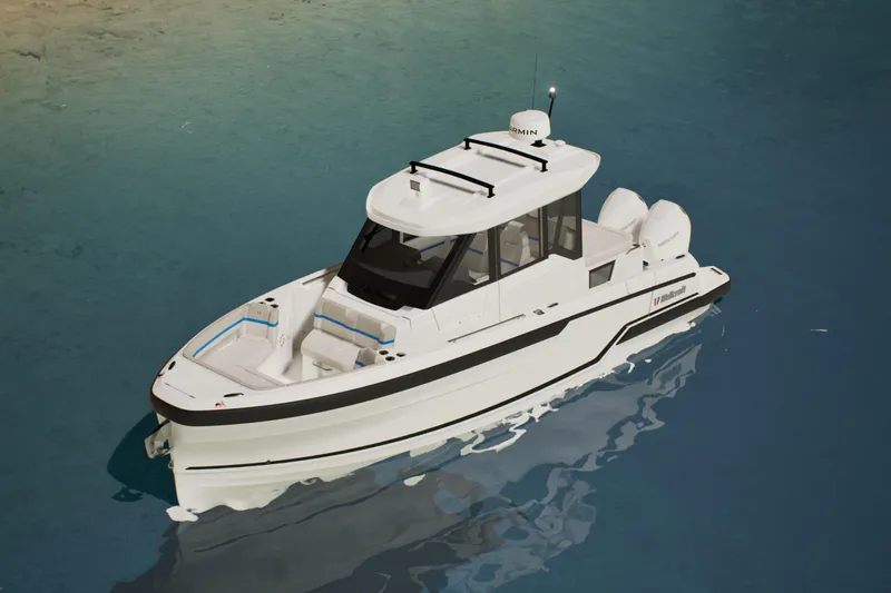 The Image of 2026 Wellcraft 28 Explorer boat on calm blue water, showcasing sleek design and modern features. - 0