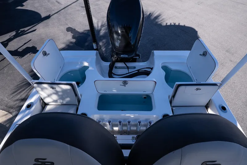 Slide: The Image of 2026 Sea Pro 230 Bay boat with Suzuki outboard motor on trailer. - 9